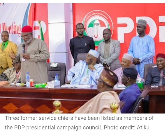 Shockingly:  3 former Army generals  have been appointed as members of the PDP presidential campaign list for Atiku Abubakar  come 2023 election